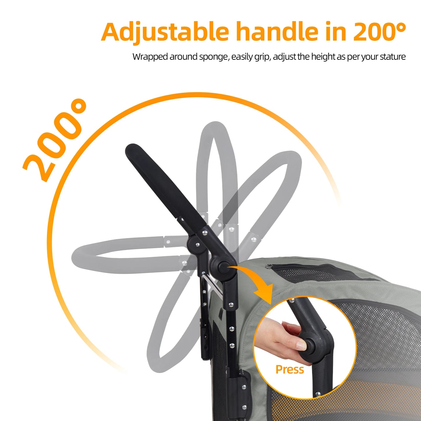 Foldable Portable Dog Stroller For Large Dogs Breathable Carrier