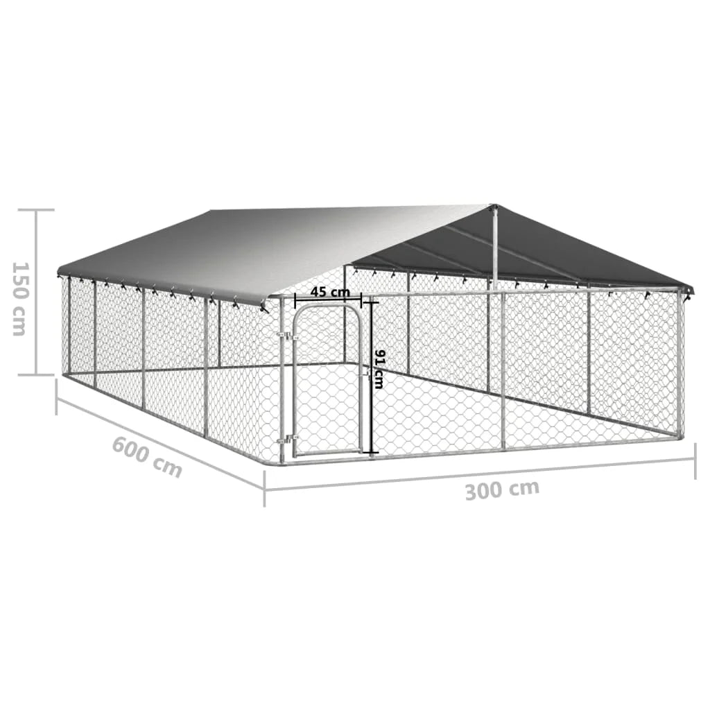NONEM Outdoor Kennel With Roof Galvanized Steel Enclosure
