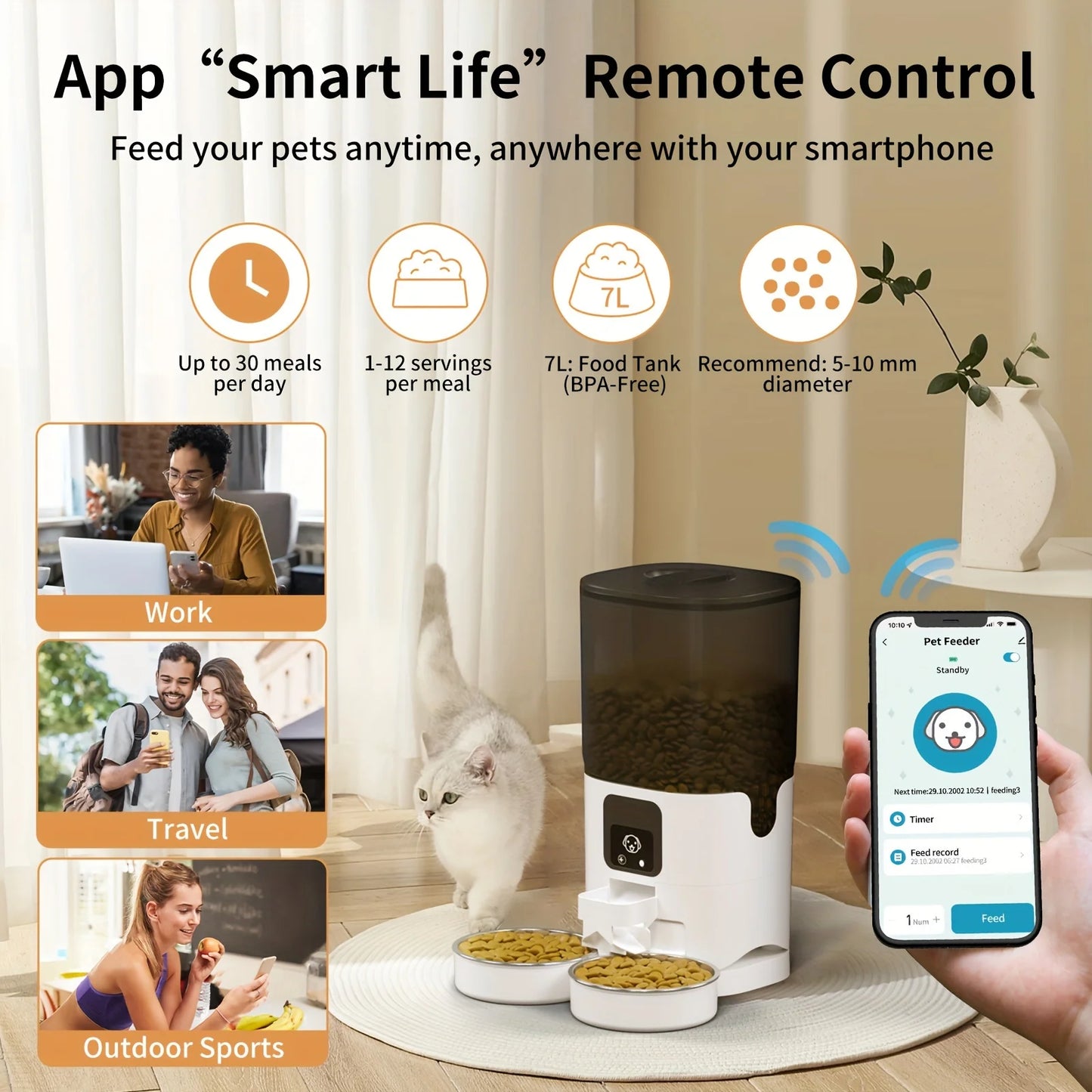 PAPIFEED Dual Bowl Smart Automatic Pet Feeder With WiFi