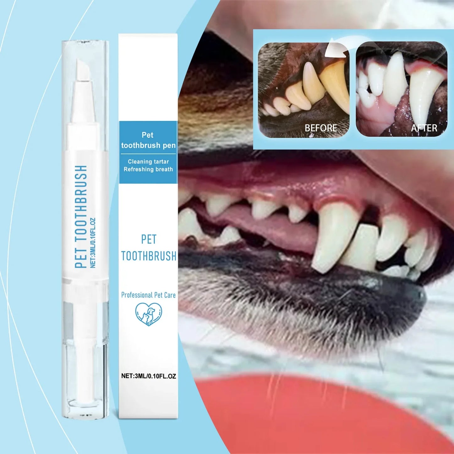 Pet Toothbrush Pen All In One Teeth Cleaning For Dogs And Cats Fresh Breath