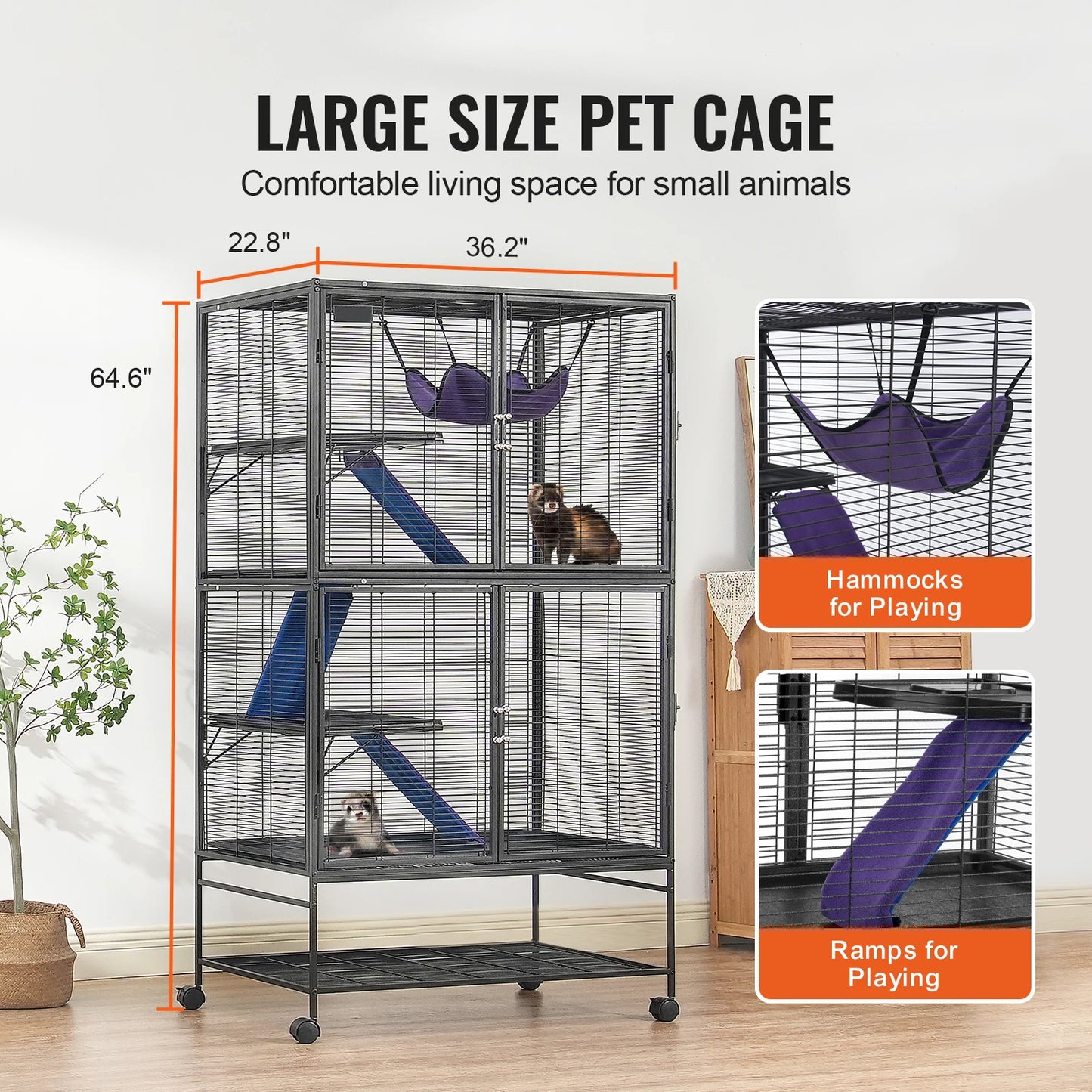 SucceBuy Rolling Metal Ferret Cage 4 Tier Critter Nation Habitat
