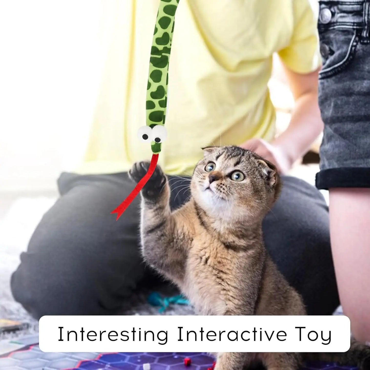 Plush Cat Snake Toy With Sound And Light For Cats