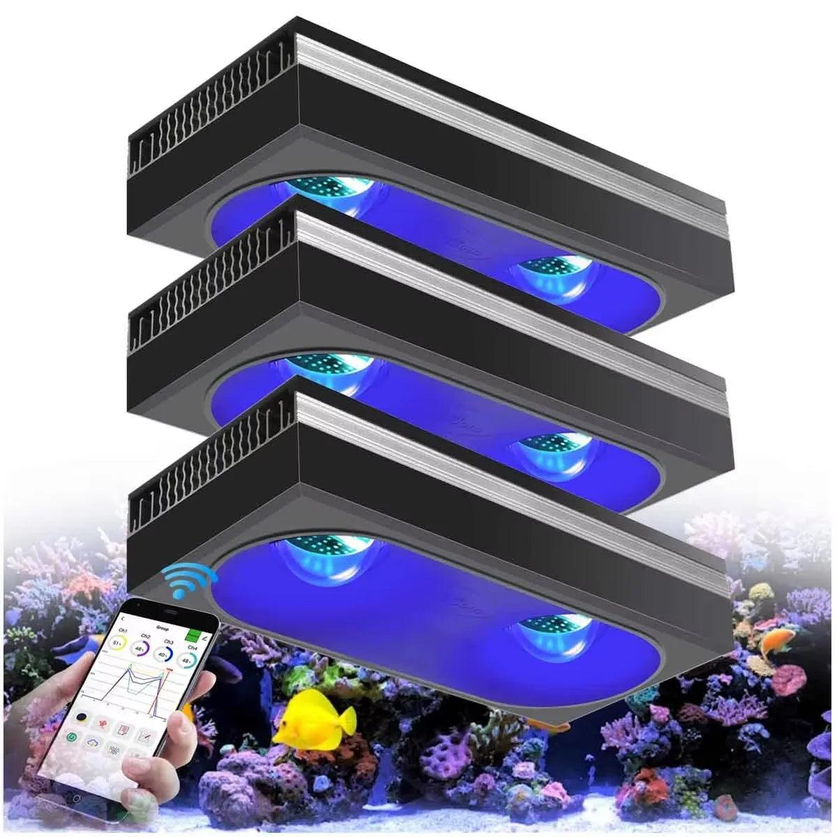 PopBloom RL180 WiFi LED Aquarium Light Full Spectrum 180W Reef