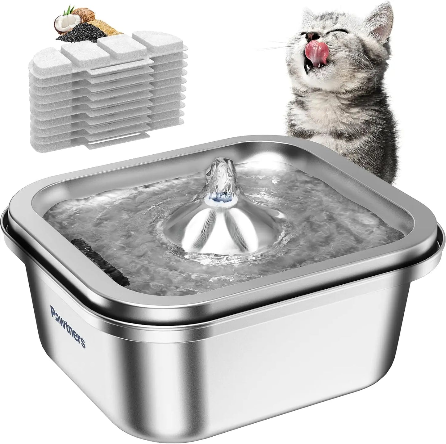 XMSJ Stainless Steel Cat Water Fountain