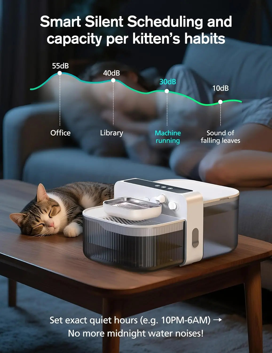 Wireless Pet Water Fountain With Flow For Cats And Dogs
