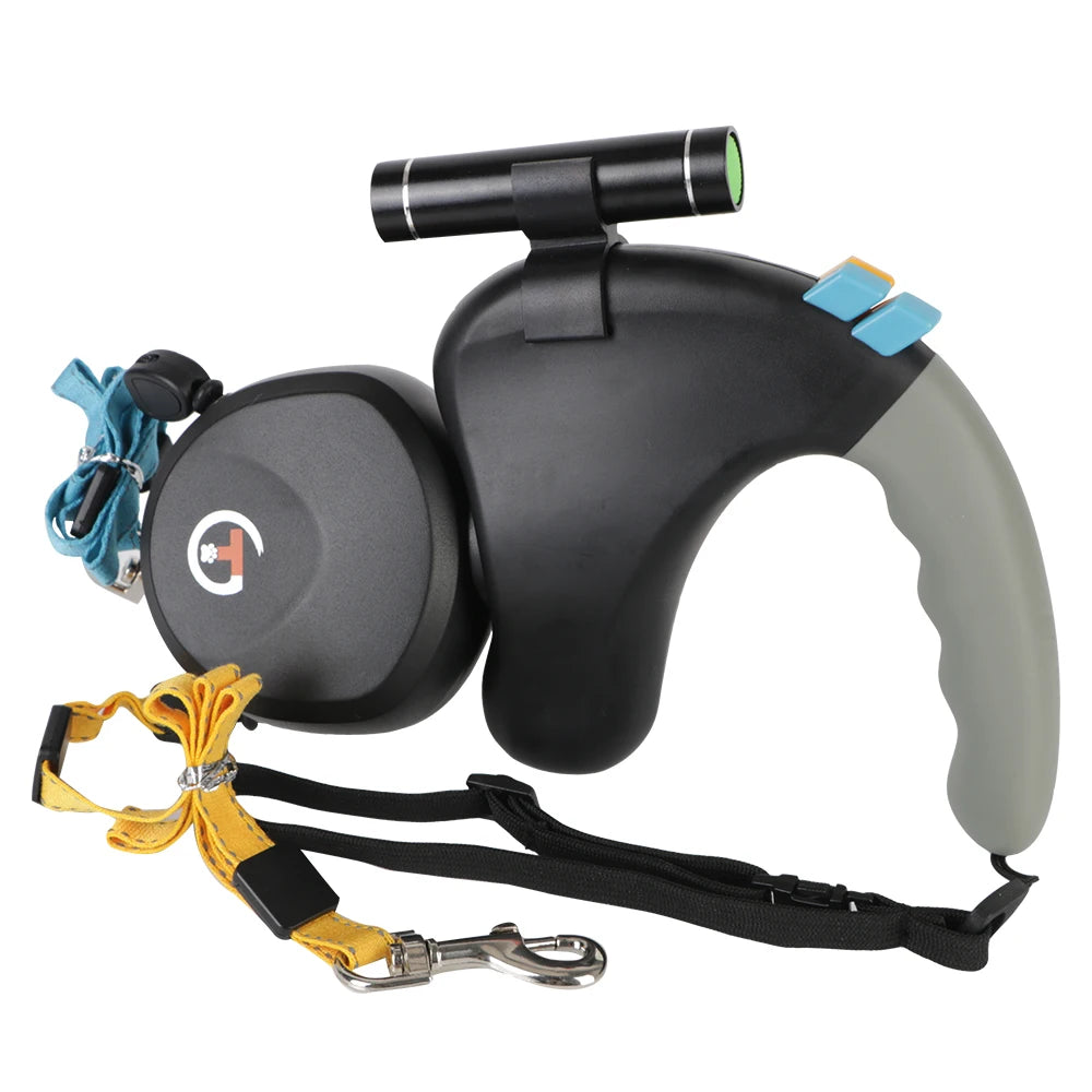 NONECN Dual Dog Leash Retractable Rope With Light And Adjustable
