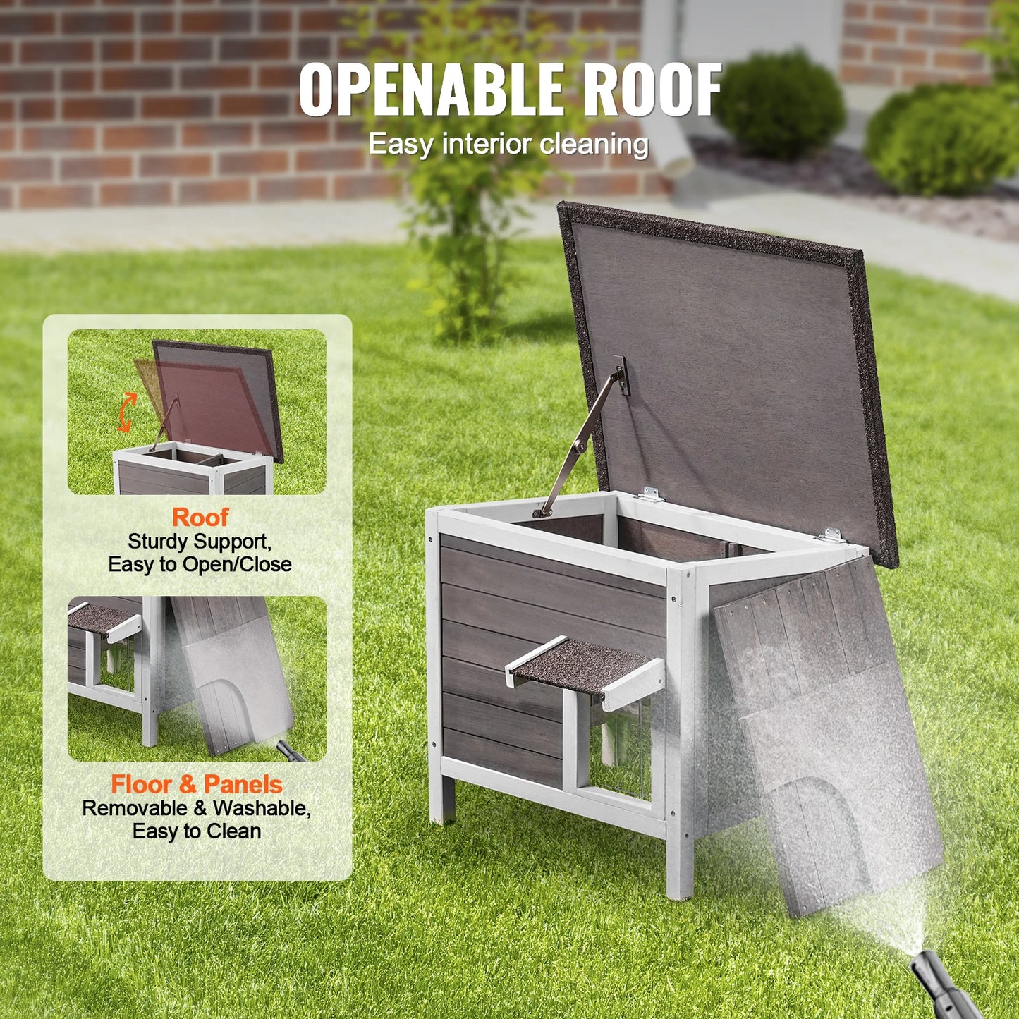 SucceBuy Outdoor Cat House Weatherproof Feral Shelter