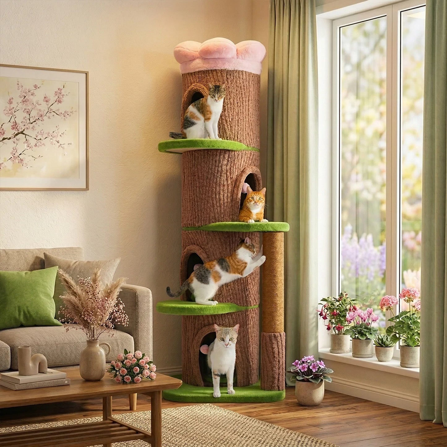 PAWZ Road Cat Tree With Condos And Scratching Post