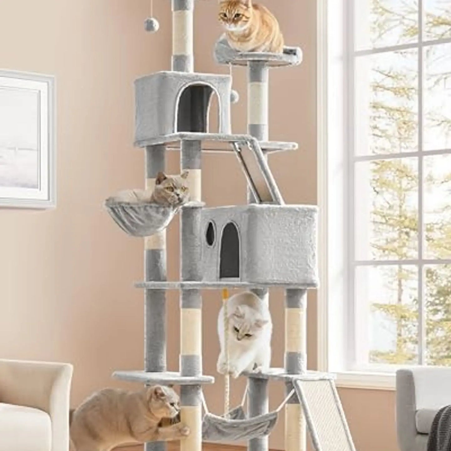 Multi-Level Cat Tree With Hammock And Scratching Posts