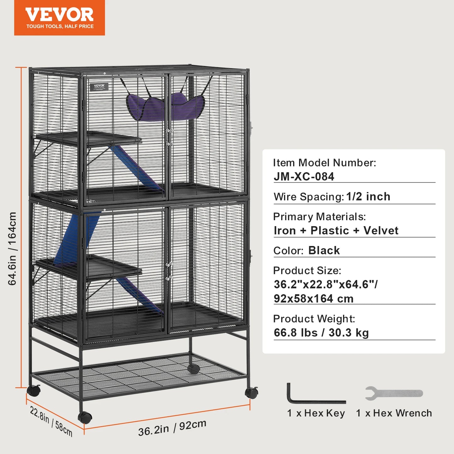 SucceBuy Rolling Metal Ferret Cage 4 Tier Critter Nation Habitat