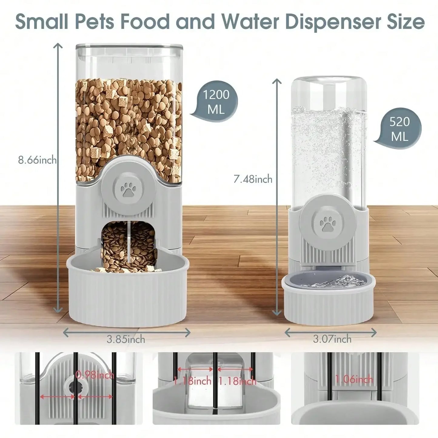 Hanging Automatic Pet Feeder And Water Dispenser Set