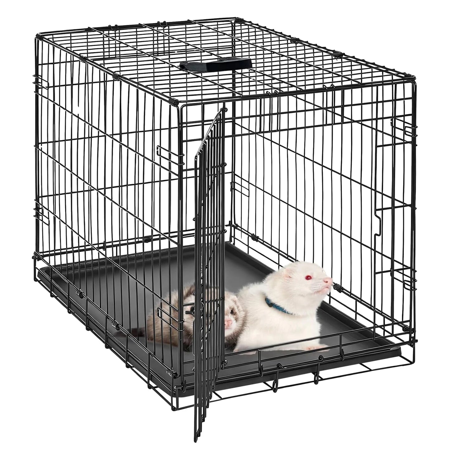 HiMISS Portable Folding Rabbit Cage With Tray And Doors