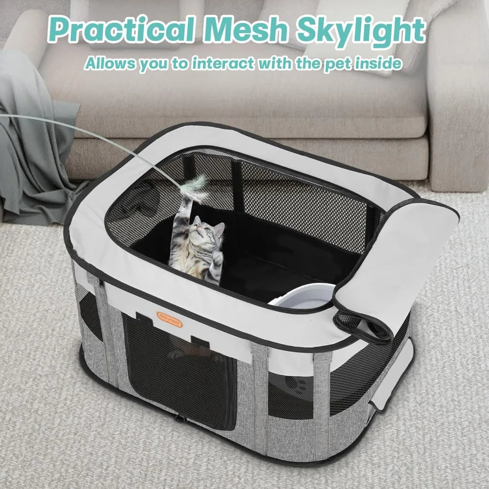 Foldable Pet Playpen Cat And Puppy With Carrying Case