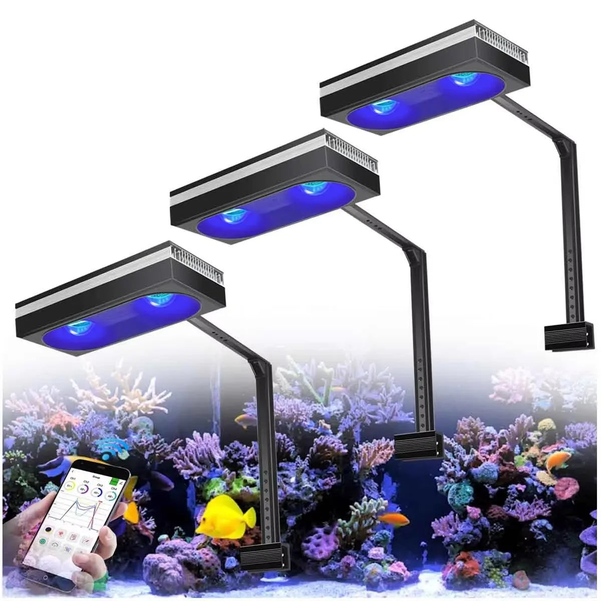 PopBloom RL180 WiFi LED Aquarium Light Full Spectrum 180W Reef