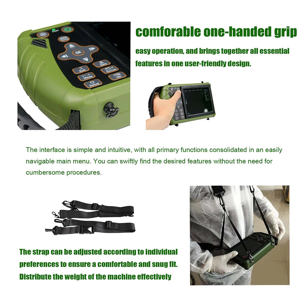 DAWEI Portable Veterinary Ultrasound Scanner for Pregnancy 3.5MHz Convex Probe