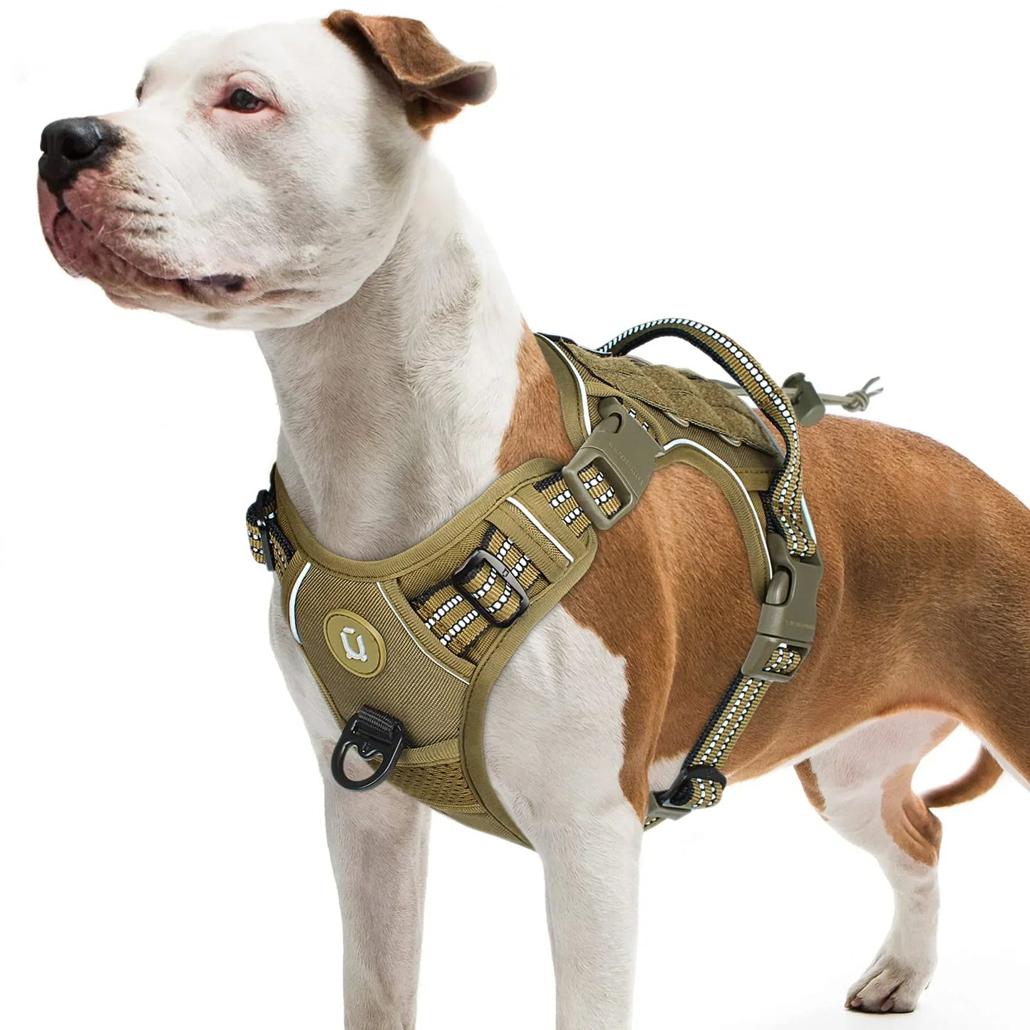 NONECN Tactical No Pull Dog Harness MOLLE Reflective Adjustable Vest