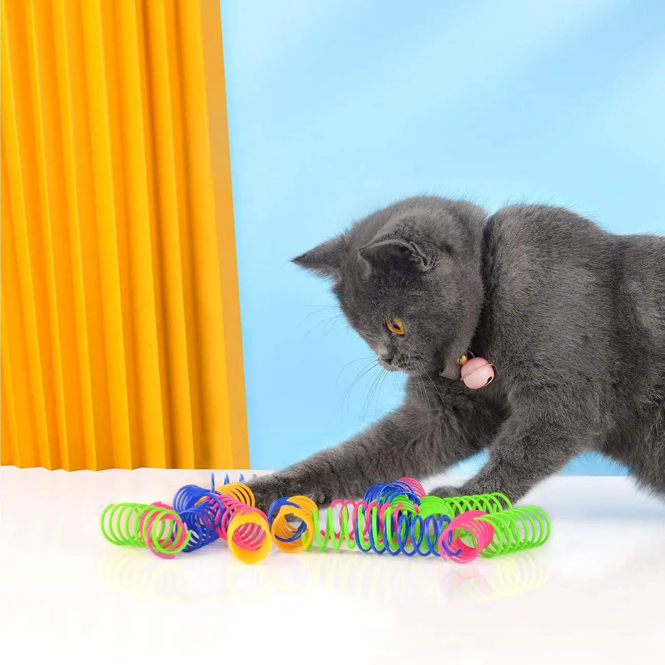 Cat Spiral Spring Toys For Indoor Cats 100 Pack Colorful