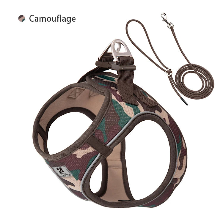 Adjustable Reflective Dog Harness Leash Set for Pets