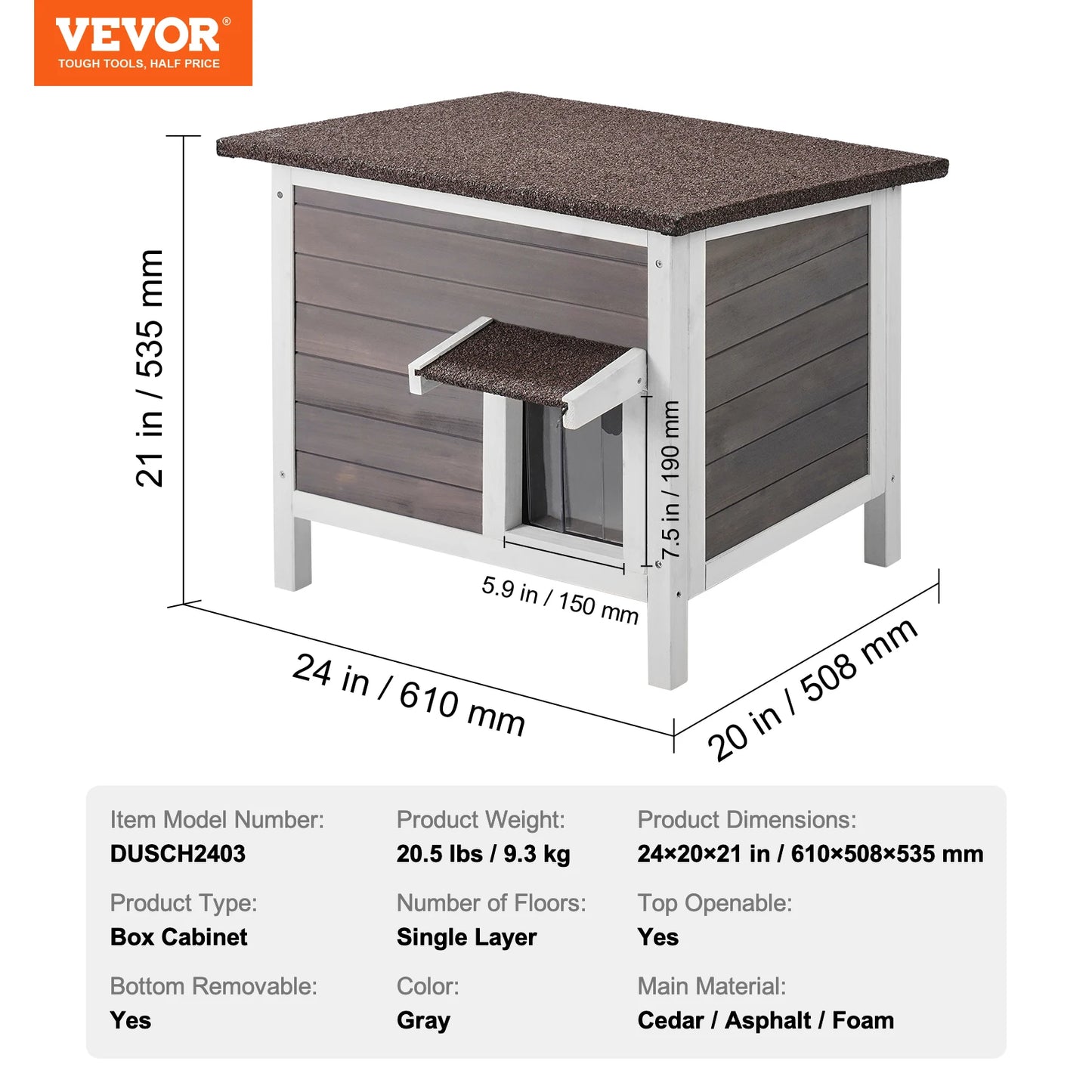 SucceBuy Outdoor Cat House Weatherproof Feral Shelter