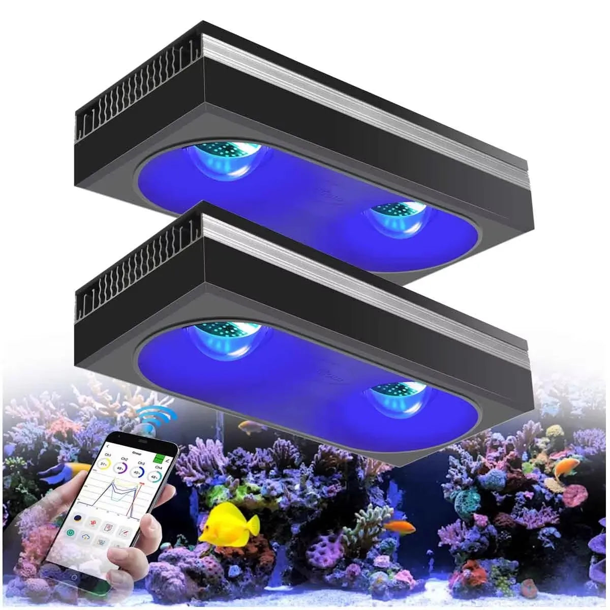 PopBloom RL180 WiFi LED Aquarium Light Full Spectrum 180W Reef