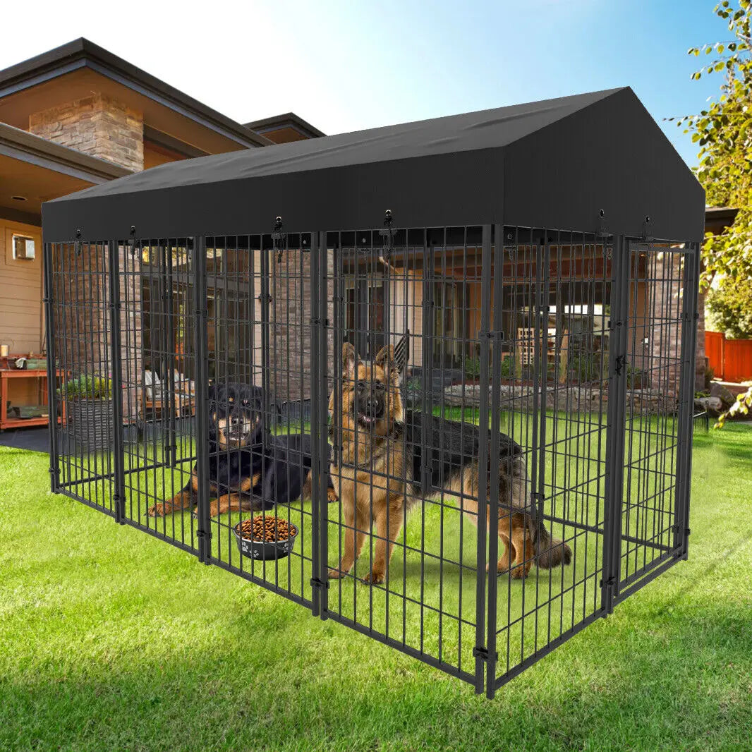 Oversize Dog Cage Pet Run Enclosure With Roof For Outdoor Kennel