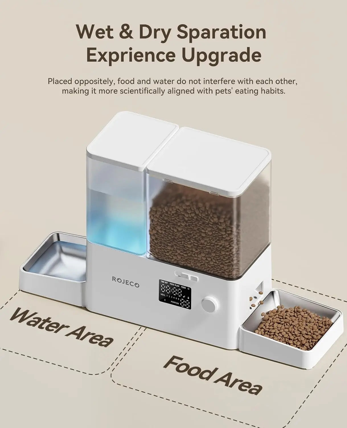 XMSJ Automatic Cat Feeder And Water Dispenser With Large Capacity