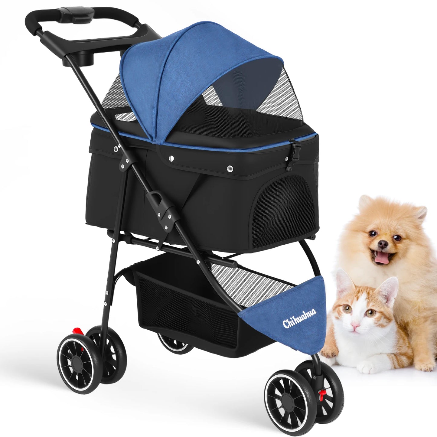 Chihuahua Pet Stroller For Small Dogs And Cats Portable Foldable