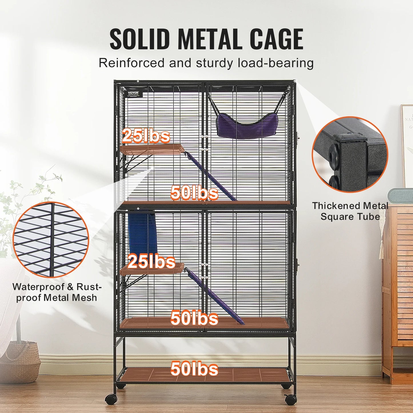 SucceBuy Rolling Metal Ferret Cage 4 Tier Critter Nation Habitat