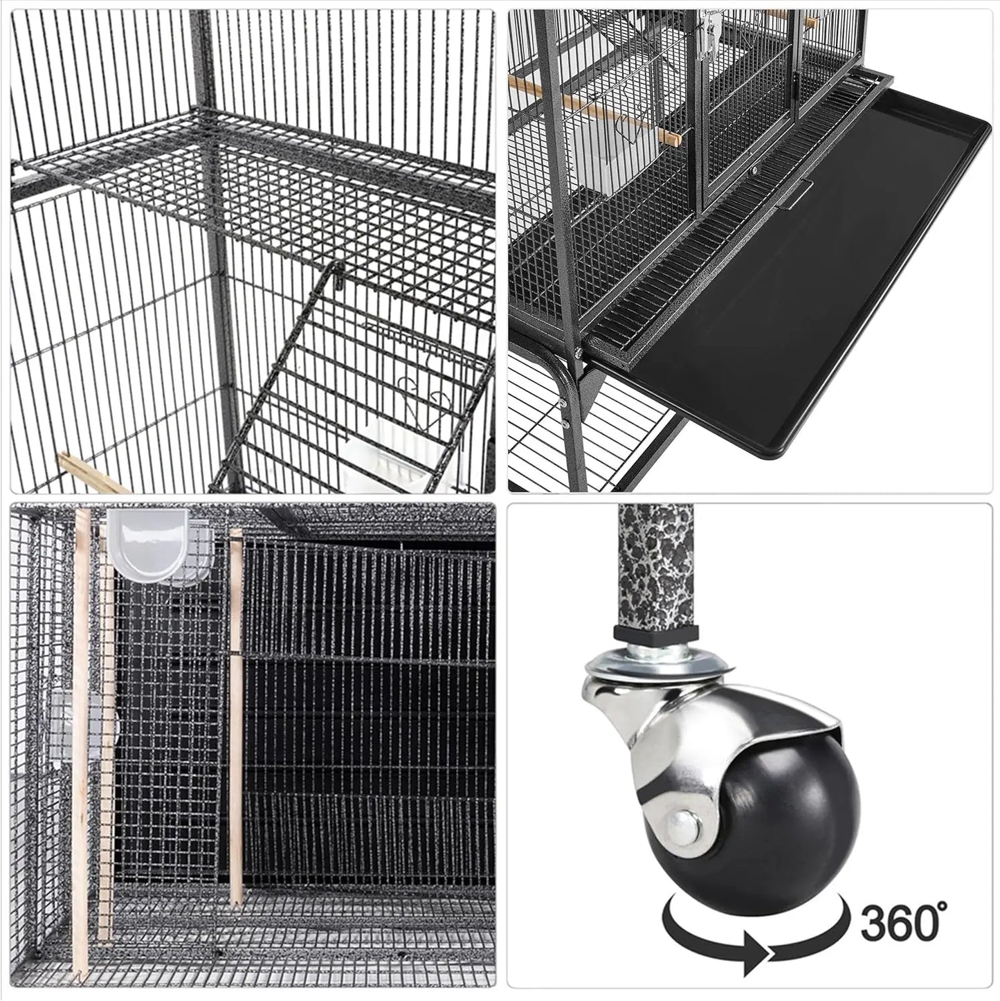 Metal Bird Cage For Parrots Cockatiels Conures Parakeets Lovebirds