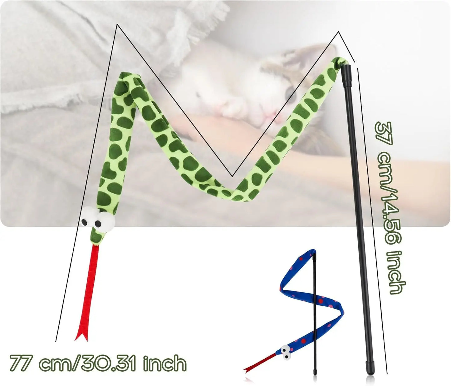 Plush Cat Snake Toy With Sound And Light For Cats