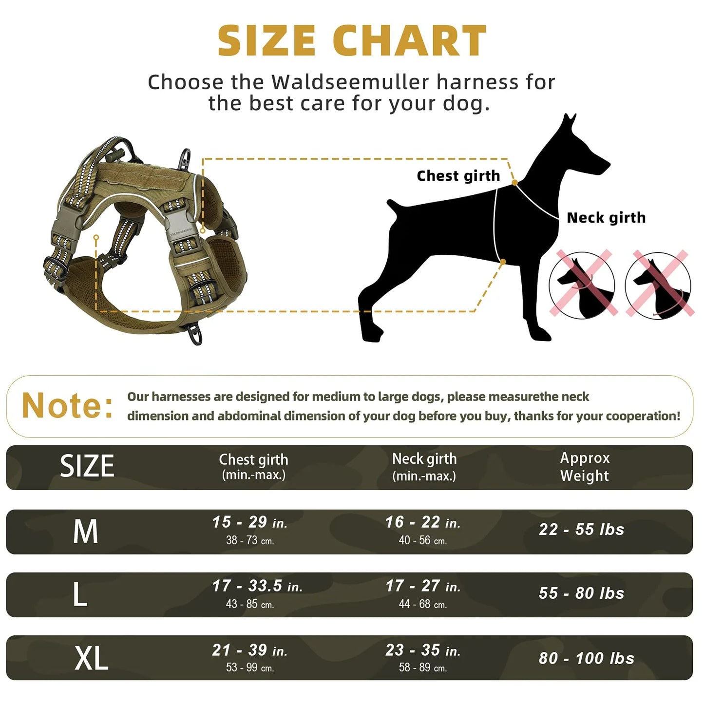 NONECN Tactical No Pull Dog Harness MOLLE Reflective Adjustable Vest