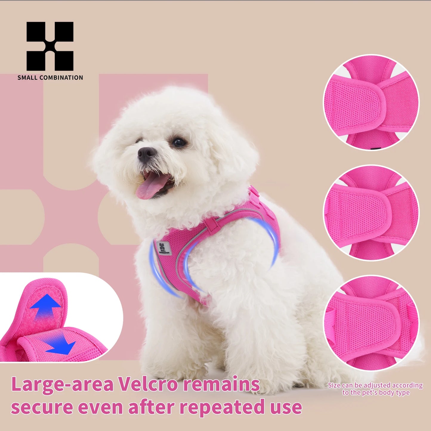 Adjustable Reflective Dog Harness Leash Set for Pets
