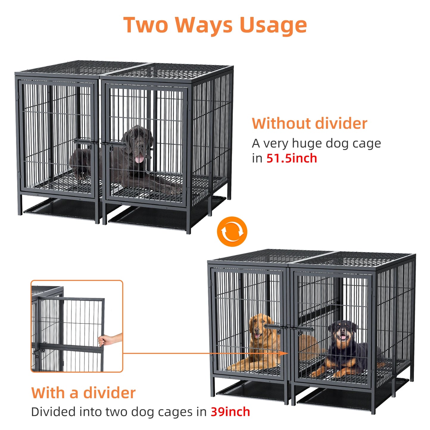BINGOPAW Jumbo Metal Pet Playpen Kennel Cage Heavy Duty