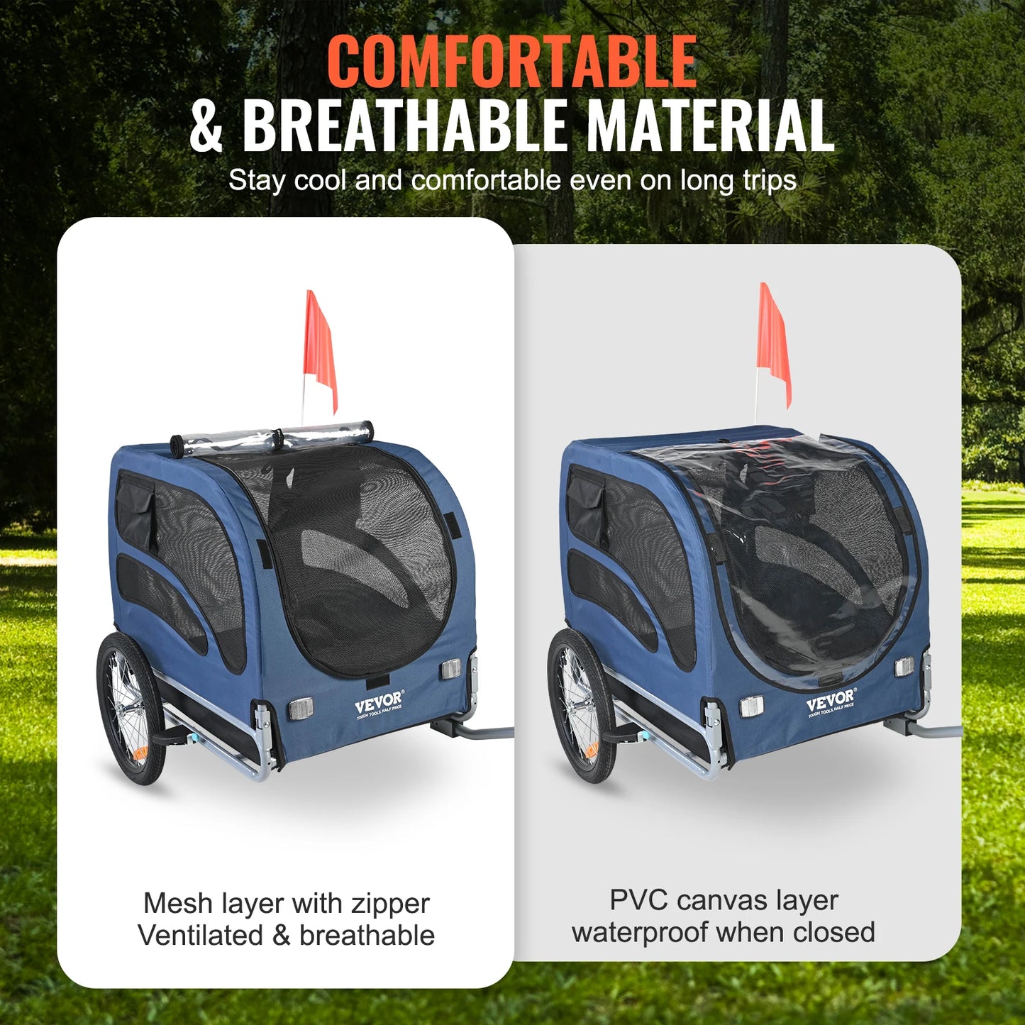 SucceBuy 100lbs Pet Cart Bicycle Carrier For Dogs Collapsible