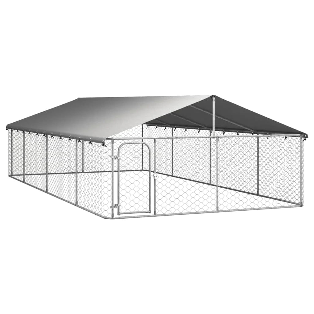 NONEM Outdoor Kennel With Roof Galvanized Steel Enclosure