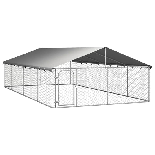 NONEM Outdoor Kennel With Roof Galvanized Steel Enclosure
