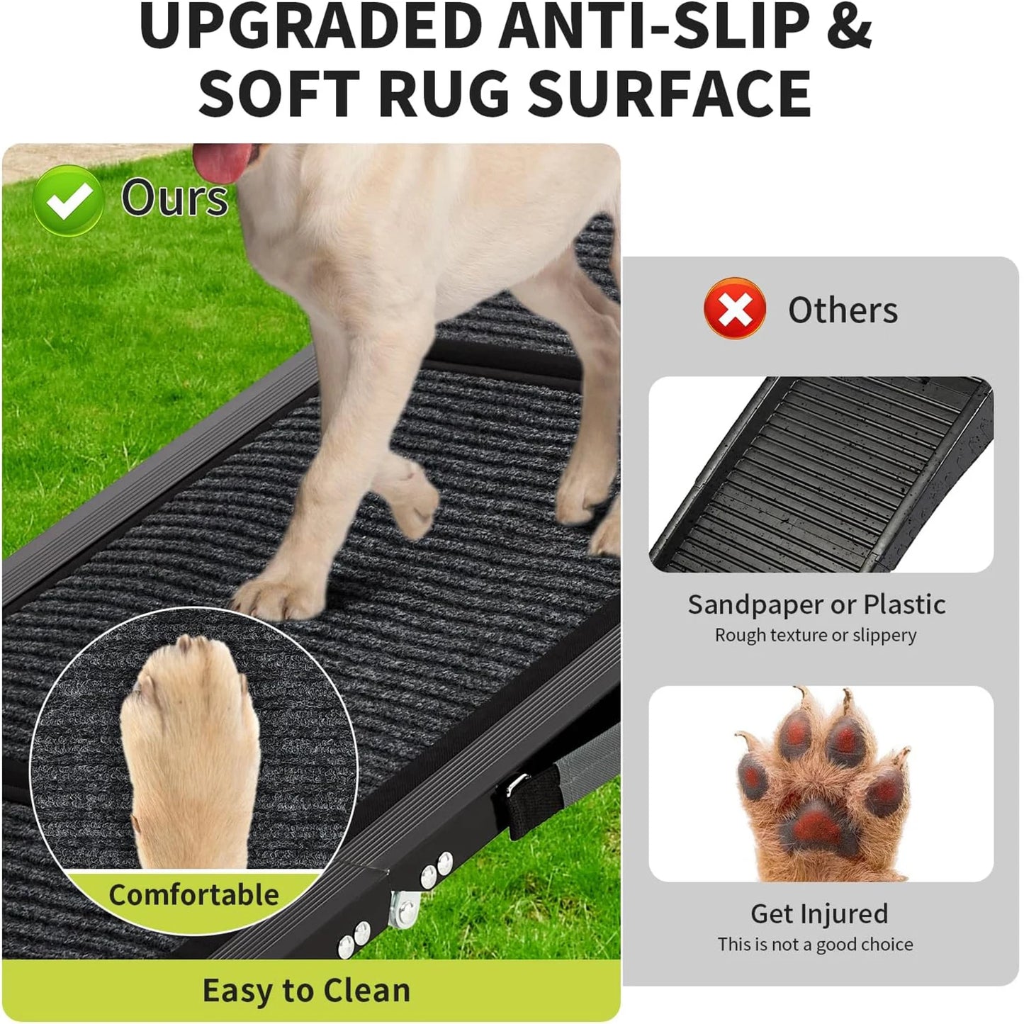 HiMISS Upgraded Car Ramp For Dogs Folding Non Slip