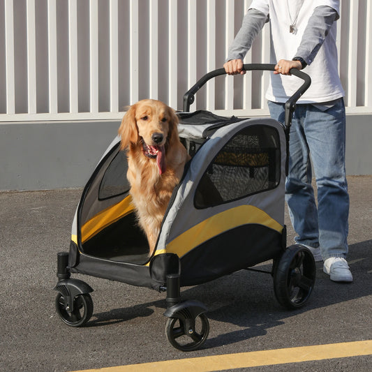 Foldable Portable Dog Stroller For Large Dogs Breathable Carrier