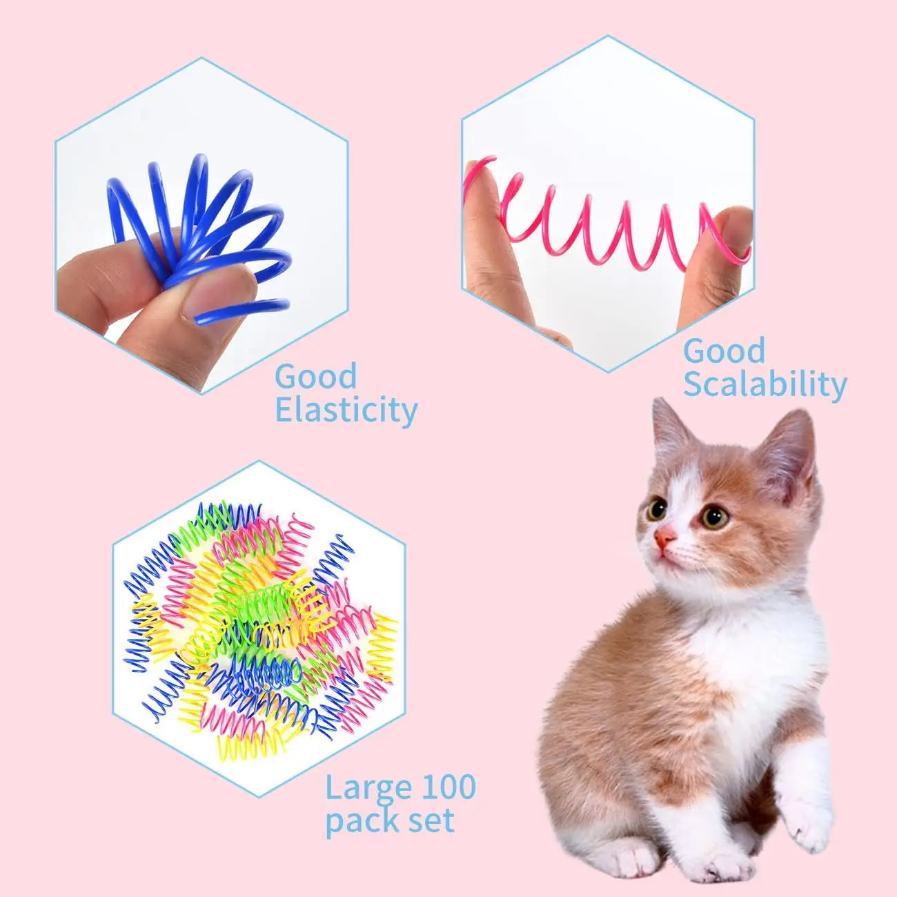 Cat Spiral Spring Toys For Indoor Cats 100 Pack Colorful
