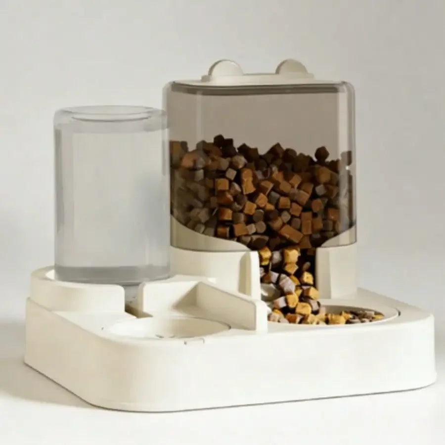 Automatic Pet Feeder and Waterer with Gravity Dispenser