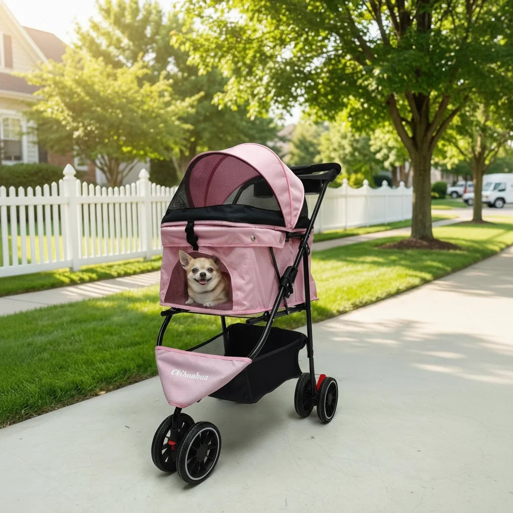 Chihuahua Pet Stroller For Small Dogs And Cats Portable Foldable