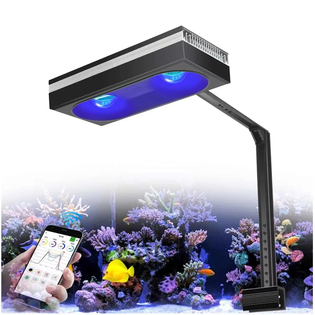 PopBloom RL180 WiFi LED Aquarium Light Full Spectrum 180W Reef