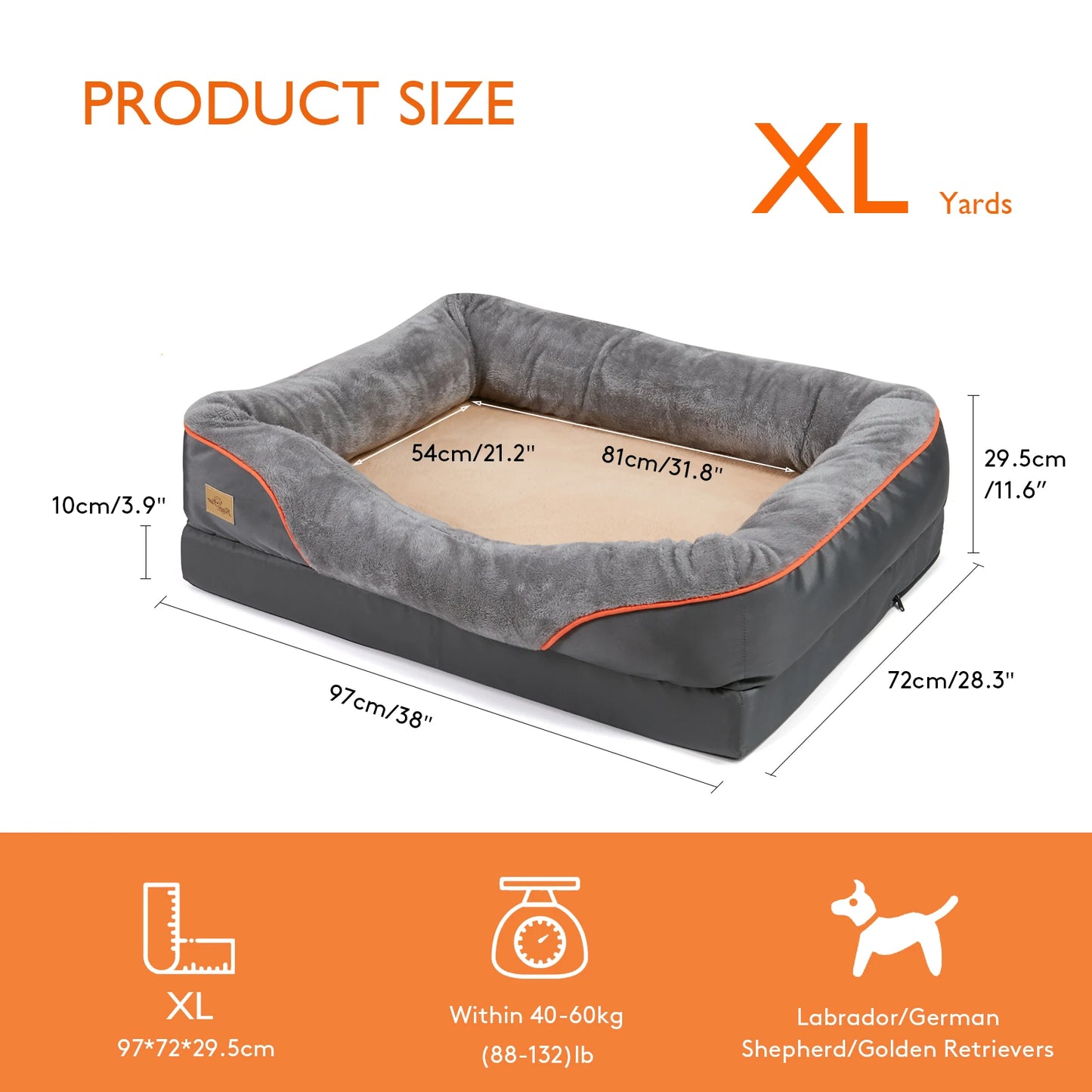 BINGOPAW Dog Bed Anti Allergy Fleece Removable Cover Waterproof