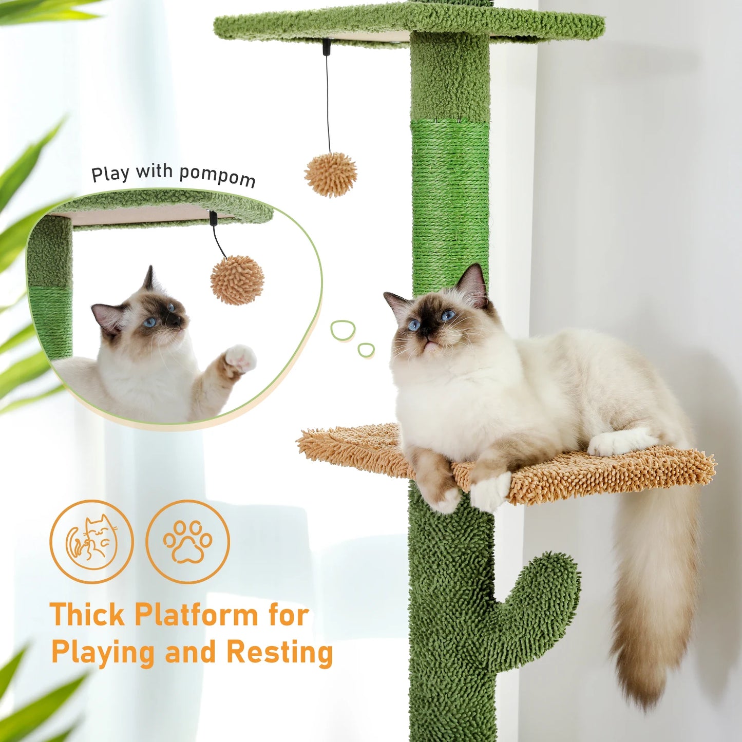 PAWZ Road Cat Tree 5-Tier Floor to Ceiling Habitat