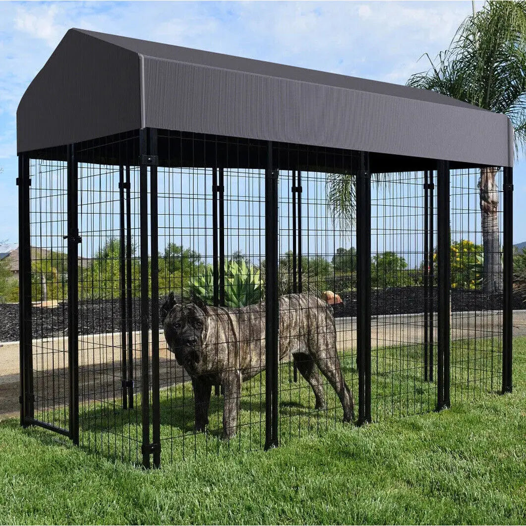 Oversize Dog Cage Pet Run Enclosure With Roof For Outdoor Kennel