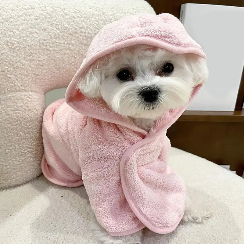 LKEEP Pet Bathrobe Towels With Cap Super Absorbent For Pets