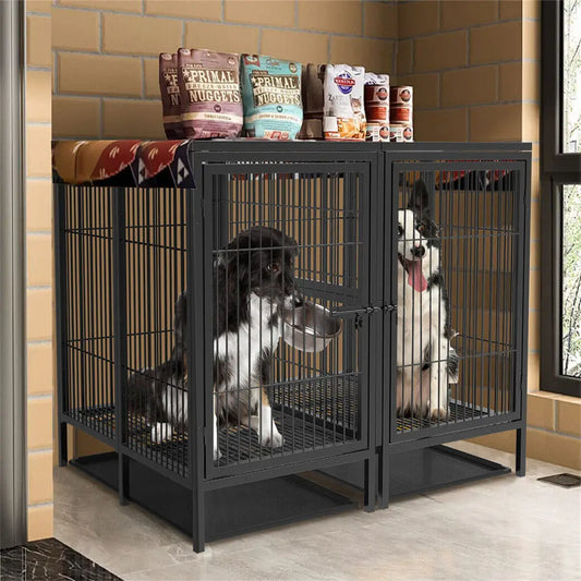 BINGOPAW Jumbo Metal Pet Playpen with Removable Trays