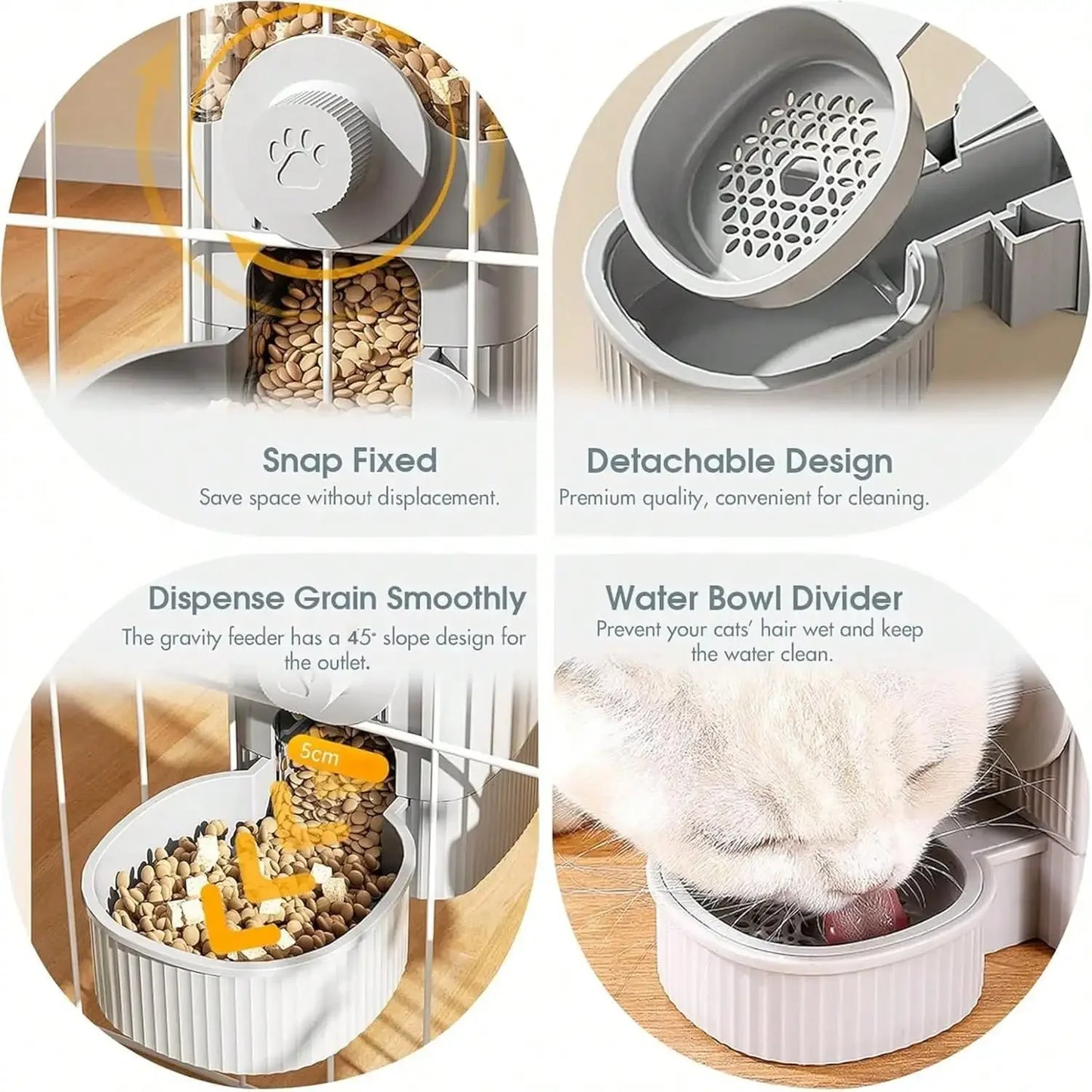 Hanging Automatic Pet Feeder And Water Dispenser Set