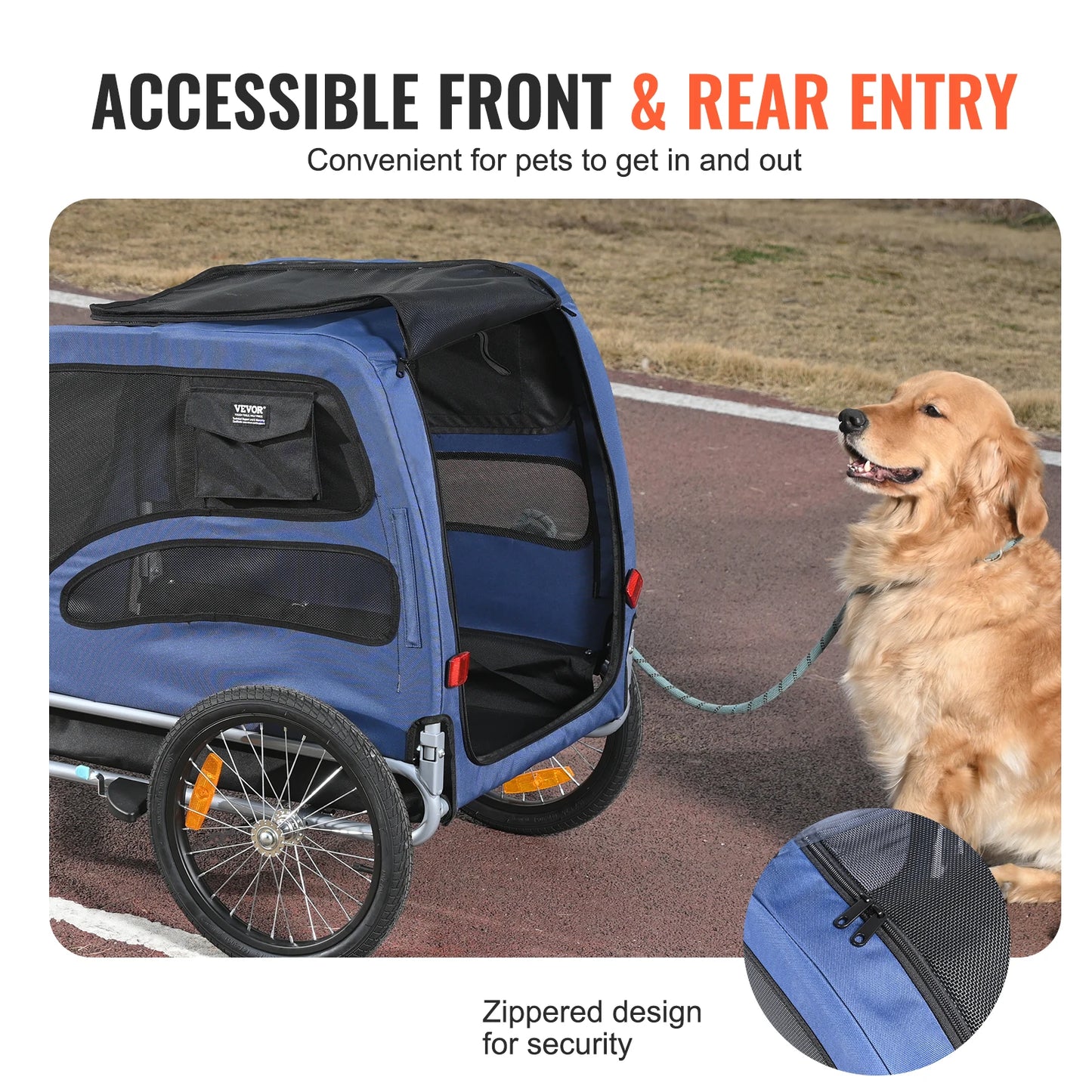 SucceBuy 100lbs Pet Cart Bicycle Carrier For Dogs Collapsible