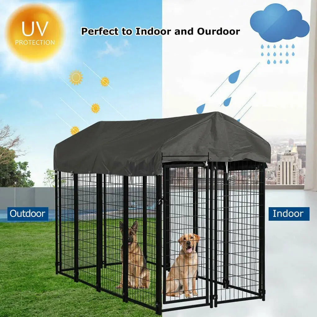Oversize Dog Cage Pet Run Enclosure With Roof For Outdoor Kennel